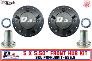 ProAm 5 on 5.50" Front Prerunner Truck Hubs - 8 Bolt Snouts - IronMan Series