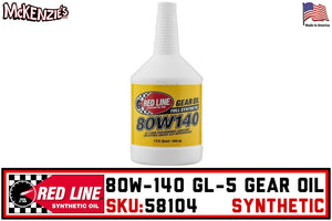 Redline 58104 | 80w-140 GL-5 Gear Oil | Synthetic Quart