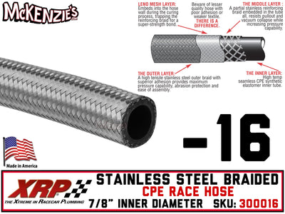 -16 Stainless Steel Braided CPE Race Hose | 1.125