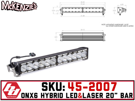 Baja Designs 45-2007 | OnX6 20" Bar | Hybrid LED & Laser
