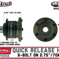 Sweet Steering Wheel Quick Release | 6-Bolt on 2.75"/70mm | 801-70055B