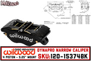 Wilwood 120-15374-BK | Dynapro Narrow Caliper | 4-Piston x .38" Rotor Width