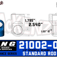 King Shocks 21002-001 | 2.0 x 3/4 Shaft Standard Rod End