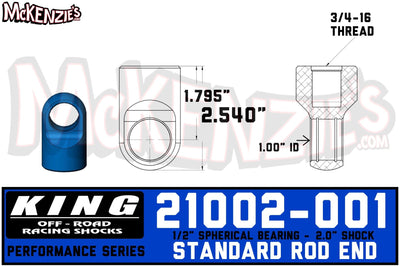 King Shocks 21002-001 | 2.0 x 3/4 Shaft Standard Rod End