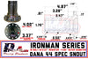 ProAm 6 on 135mm HD Front Prerunner Truck Hubs | 12-Bolt DANA Snouts | IronMan Series