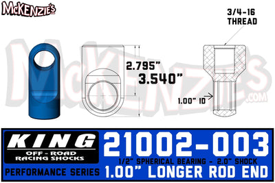 King Shocks 21002-003 | 2.0 x 3/4 Shaft Rod End