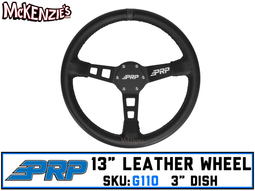 PRP G110 | 13" Leather x 3" Dish 6-Bolt | Steering Wheel