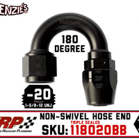 -20AN 180˚ Triple Sealed Hose End | Non-Swivel | XRP 118020BB