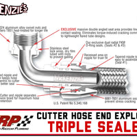 -8AN 180˚ Triple Sealed Hose End | Double-Swivel | XRP 218008BB