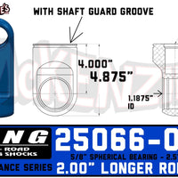 King 25066-003 | 2.5" Shock Rod End w/Shaft Guard Groove