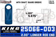 King 25066-003 | 2.5" Shock Rod End w/Shaft Guard Groove