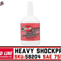 Redline 58204 | Heavy Shockproof Gear Oil | 75W-250 Synthetic Quart