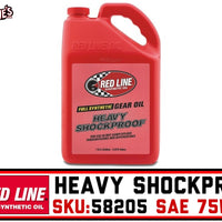 Redline 58205 | Heavy Shockproof Gear Oil | 75W-250 Synthetic Gallon