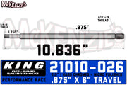 King Shocks 21010-026 | .875" X 6" Travel Shaft | 2.0" Performance Series