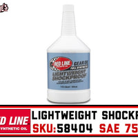 Redline 58404 | Lightweight Shockproof Gear Oil | 75W-140 Synthetic Quart