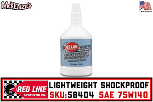 Redline 58404 | Lightweight Shockproof Gear Oil | 75W-140 Synthetic Quart