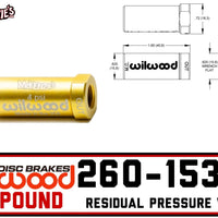 Wilwood 260-15365 | 4lb Residual Valve | 1/8NPT in/out