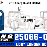 King 25066-002 | 2.5" Shock Rod End w/Shaft Guard Groove