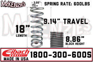 Eibach 1800.300.0600S | 18.00" Long x 3.00" ID x 600lb Shock Coil