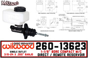 Wilwood 260-13623 | 1-1/8" Compact Master Cylinder | 3/8-24 Banjo Outlet