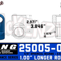 King 25005-002 | 2.5' Shock Rod End