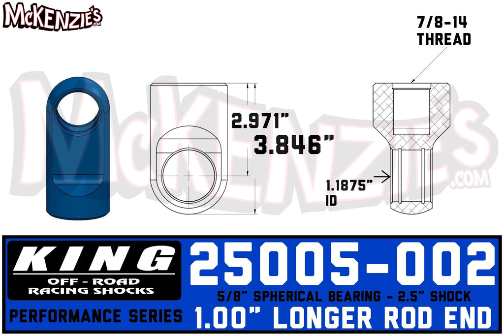 King 25005-002 | 2.5' Shock Rod End