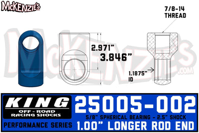 King 25005-002 | 2.5' Shock Rod End