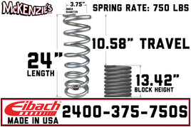 Eibach 2400.375.0750S | 24.00" Long x 3.75" ID x 750lb Shock Coil