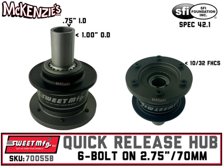 Sweet Steering Wheel Quick Release | 6-Bolt on 2.75"/70mm | 801-70055B