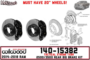 Wilwood 140-15382, Rear TX6R Big Brake Kit, 2014-2018 Ram 2500/3500