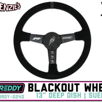 Shreddy Blackout Steering Wheel | 13" Suede x 3" Dish 6-Bolt | PRP SHRDY-G240
