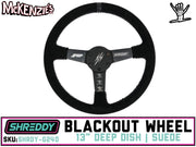 Shreddy Blackout Steering Wheel | 13" Suede x 3" Dish 6-Bolt | PRP SHRDY-G240