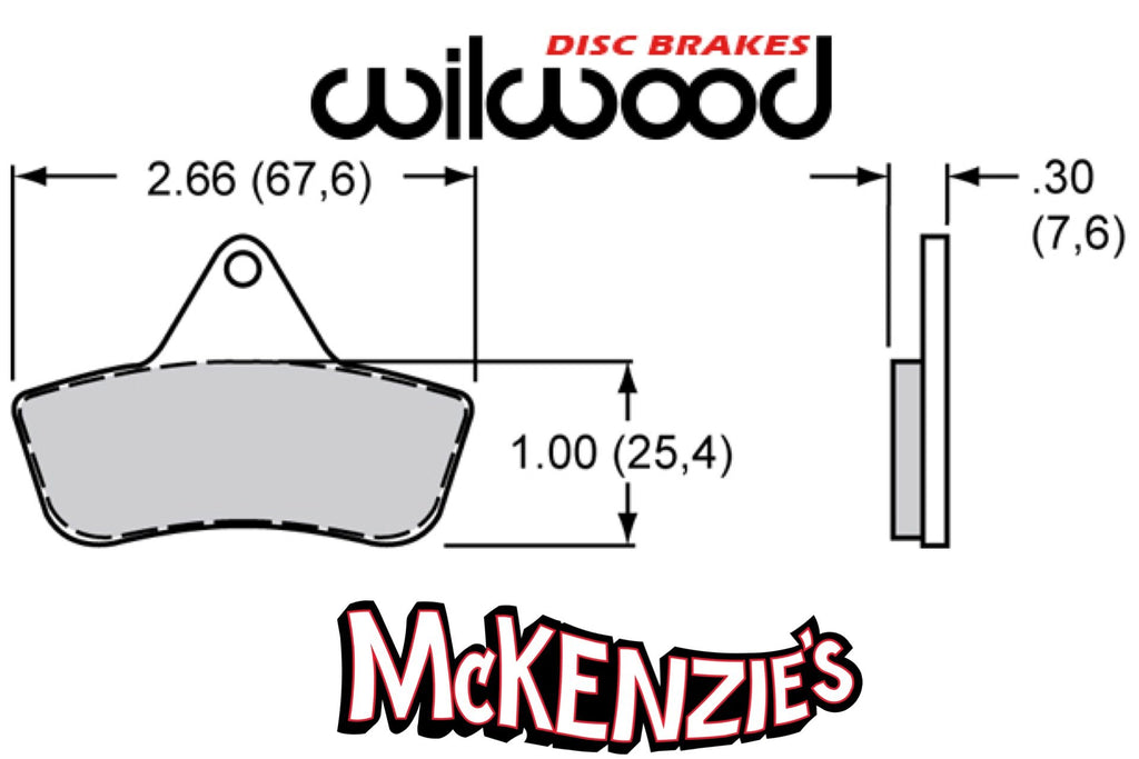 Wilwood 4108 Series Brake Pads - 2.66" Width x .30" Thick