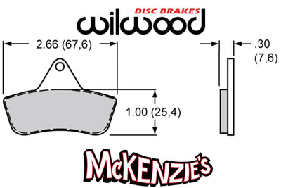 Wilwood 4108 Series Brake Pads - 2.66