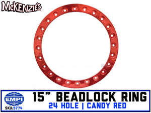 15" Empi Race-Trim Beadlock Ring | Candy Red | EMPI 9774
