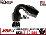 -10AN 120˚ Triple Sealed Hose End | Double-Swivel | XRP 212010BB