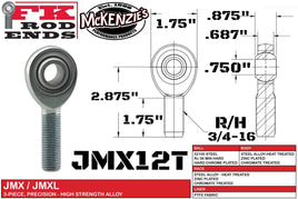 FK BEARING JMX12T 3/4 HEIM