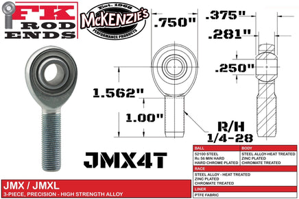 FK BEARING JMX4T 1/4 HEIM