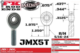 FK BEARING JMX5T 5/16 HEIM