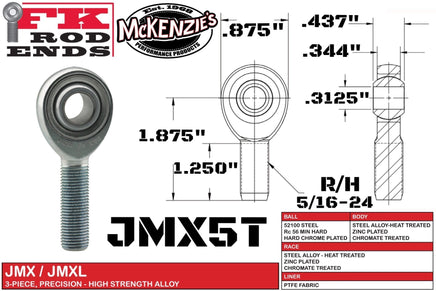 FK BEARING JMX5T 5/16 HEIM