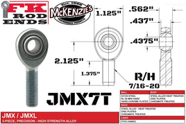 FK BEARING JMX7T 7/16 HEIM