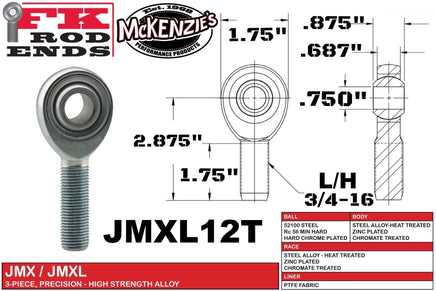 FK BEARING JMXL12T 3/4 HEIM