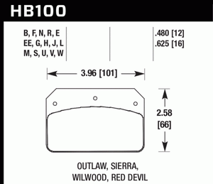 Hawk HB100 Series Brake Pads