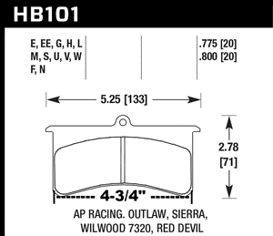 HAWK HB101 SERIES BRAKE PADS