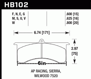 Hawk HB102 Series Brake Pads
