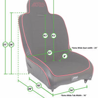 PRP Premier Lowback Seat Dimensions