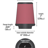 K&N RF-1015 | 4"ID - 7" Tall Round Tapered  Air Filter