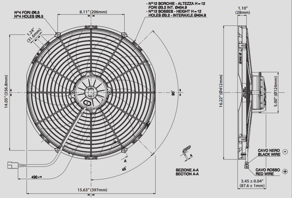 SPAL Thermo Puller Fan - 5.2" - 12V - 342 CFM - VA31-A101-46A