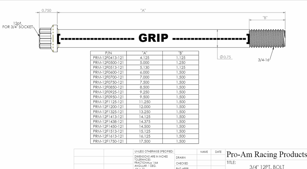 ProAm Spindle Upright Bolts