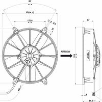 Spal 30102054 | 11" Puller Fan - High Performance Paddle Blade